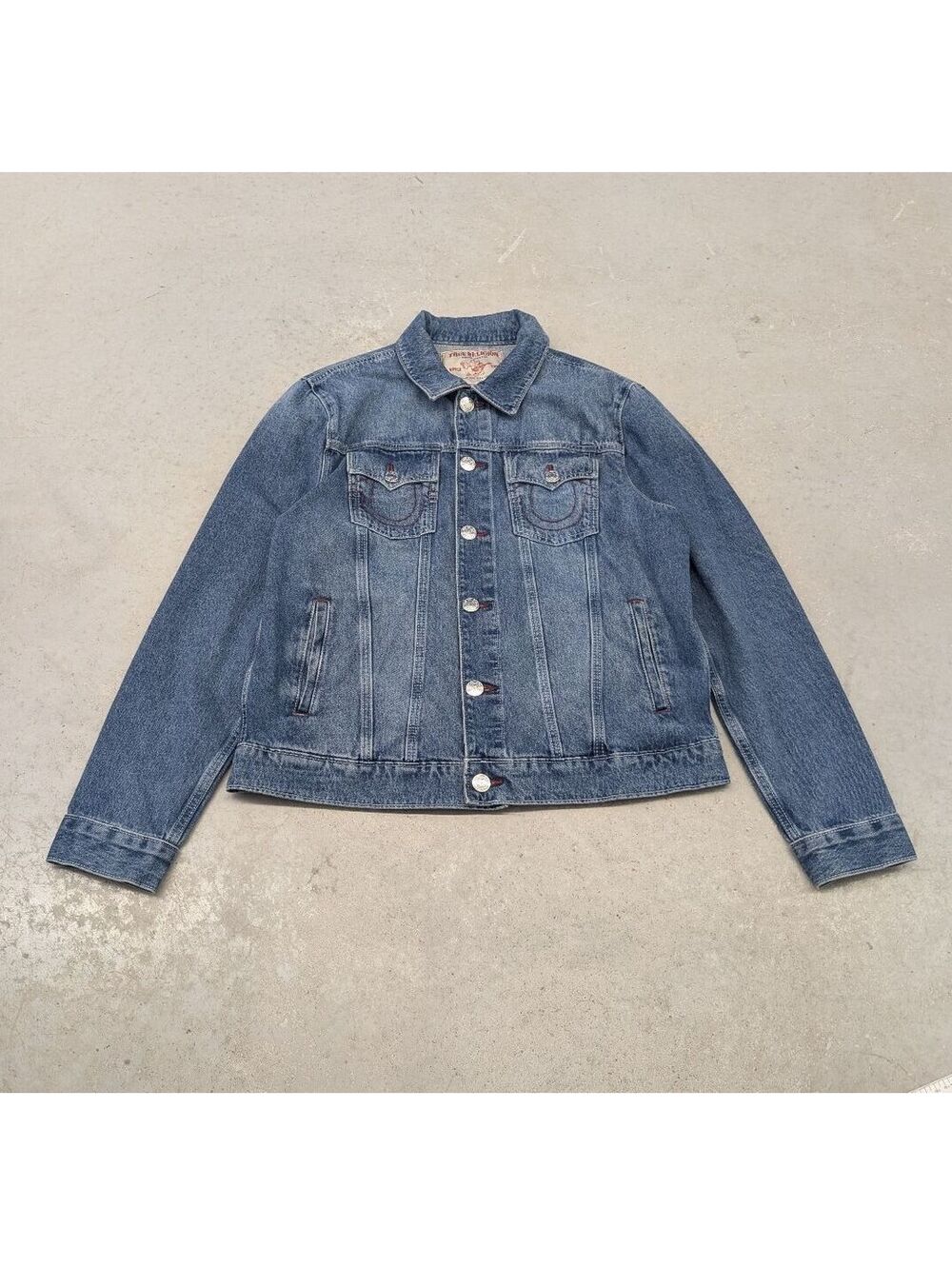 True Religion Standard Blue Denim Jesse Trucker Jacket Y2K